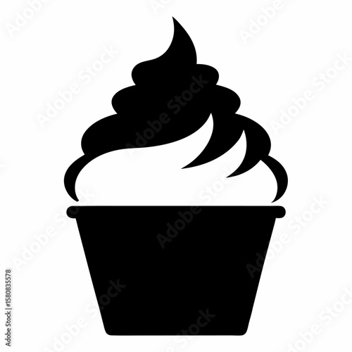 Delicious Frozen Yogurt Dessert Creamy Swirl Icon