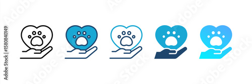 Pet Care icon set multiple style collection