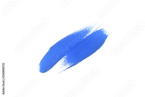 Blue watercolor paint brush stroke isolated on transparent background. art and watercolor painting concept.