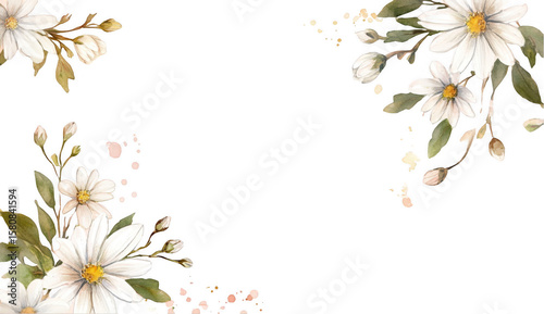 White Floral Corner Frame