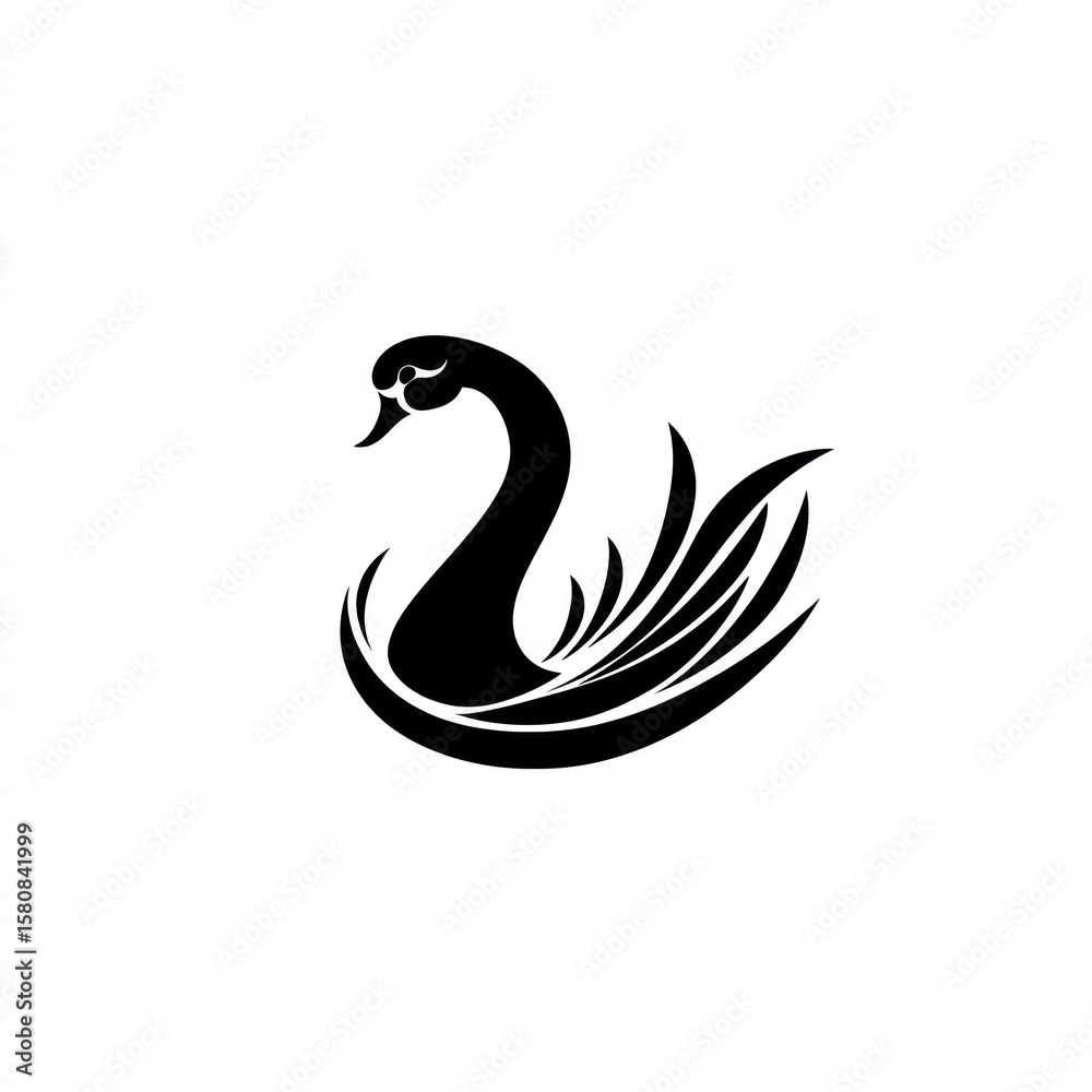Obraz premium Simple black swan silhouette (1)