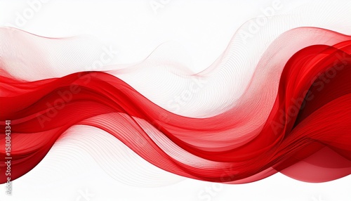 abstract red wave isolated on white background for modern design and flowing concepts