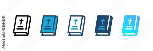 Bible icon set multiple style collection