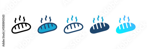 Bread icon set multiple style collection