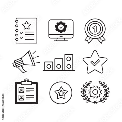 Modern Employer Branding  vector Icons Set 