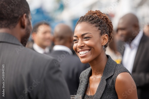 Black Businesswoman Networking at Professional Event