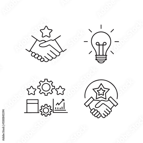 Modern Employer Branding  vector Icons Set 