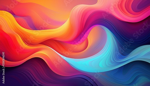 Wallpaper Mural abstract flowing gradient background with vibrant colors and smooth dynamic shapes Torontodigital.ca