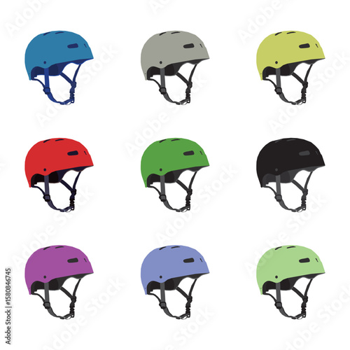 skate board helmet vector