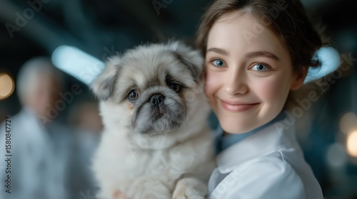 Young woman smiling while h...