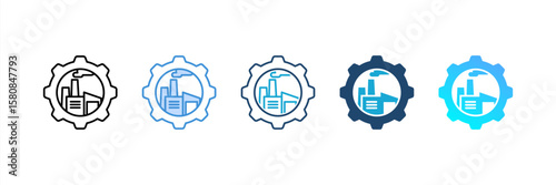 Recycling Industry icon set multiple style collection