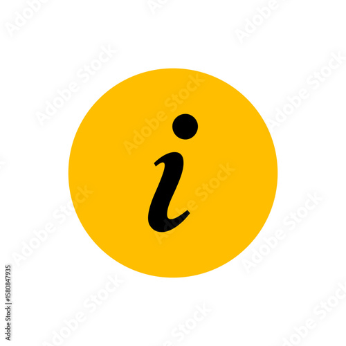 Yellow i info or information icon