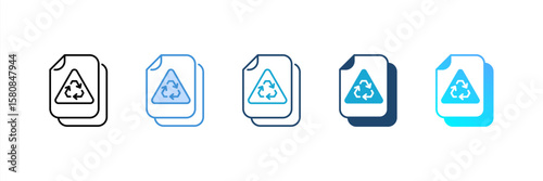 Recycled Paper icon set multiple style collection