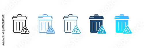 Recycle Bin icon set multiple style collection