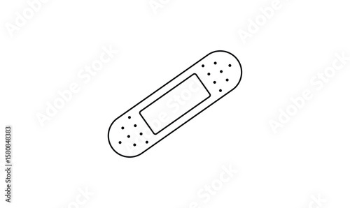 Medical patch outline icon isolated on transparent background. EPS 10
