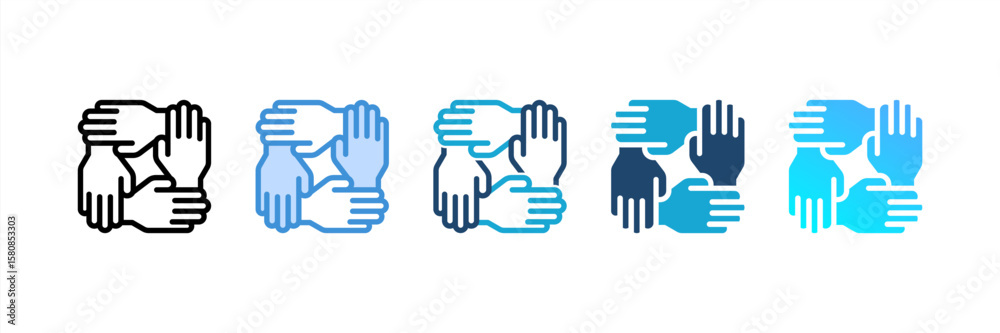 Obraz premium Teamwork icon set multiple style collection