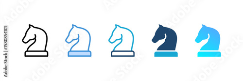 Strategy icon set multiple style collection