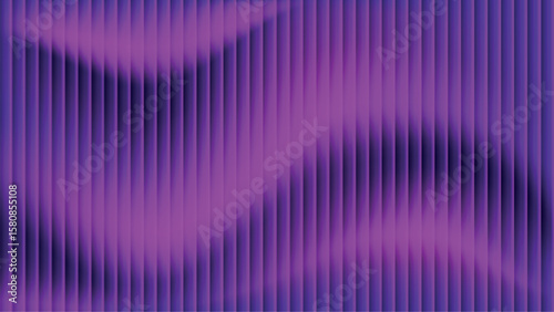 Abstract fractal glass gradient background with purple and pink blur colors and rippled chrome design. Ribbed lines wallpaper with wavy dynamic flow and vibrant movement texture. Vector illustration.