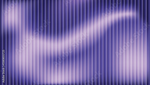 Abstract fractal glass gradient background with purple and lilac blur colors and rippled chrome design. Ribbed wallpaper with striped surface, soft lights and fluid motion flow. Vector illustration.