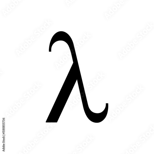 Schilderij op canvas Lambda lowercase symbol vector template, 11th letter greek sign