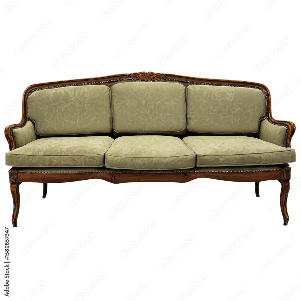 Fototapeta premium vintage sofa isolated on transparent background