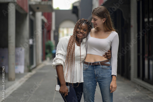 Multicultural friendship and togetherness in city lifestyle