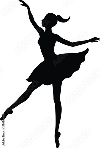 a dancing ballerina on white background.eps