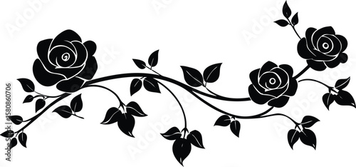 a delicate victorian wallpaper with trailing rose .eps