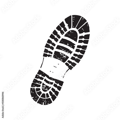 Boot Print Footprint Shoe Sole Trail Mark Symbol Icon Vector