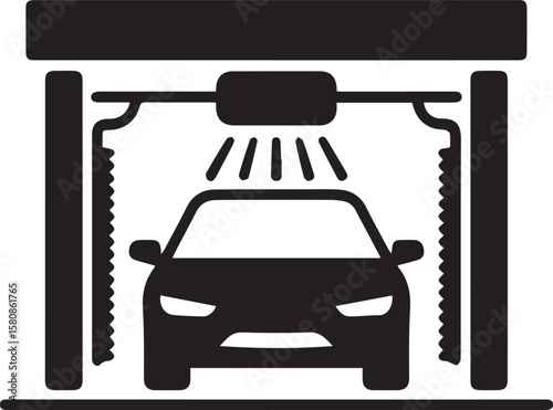 Car wash and service vector icon illustration