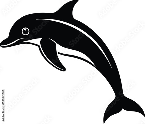 a jumping dolphin on white background.eps