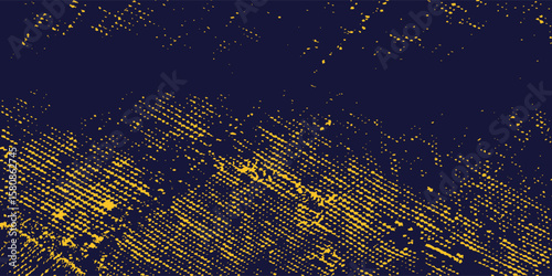 Abstract yellow-blue frame on a dark background. Sporty design in grunge style. Illustration for sports