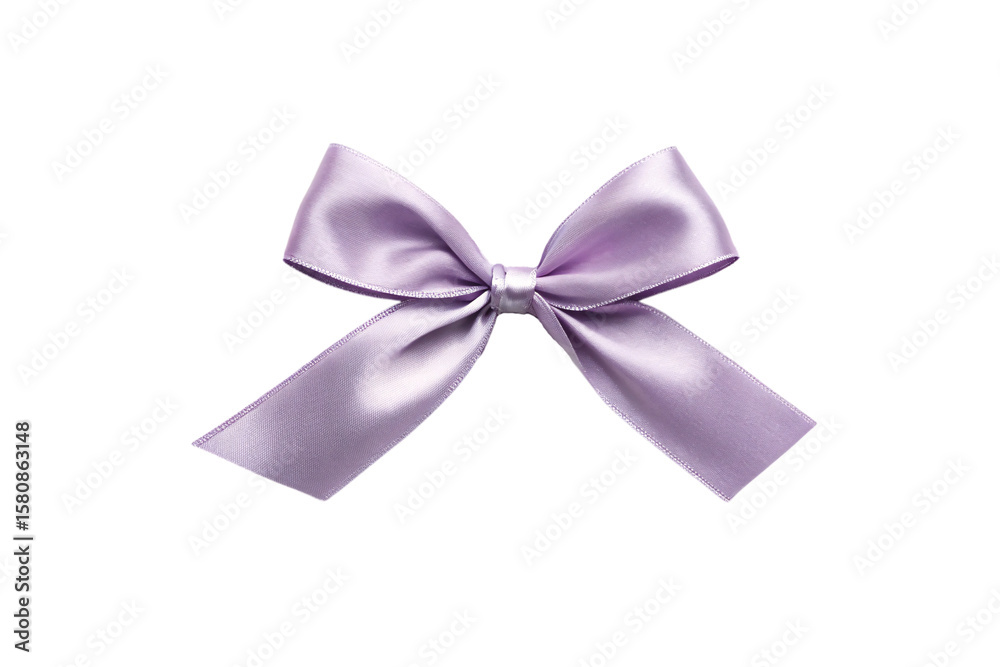 Classic purple satin bow with four loops, symmetrical design, elegant gift decoration, smooth fabric texture, isolated on a transparent background Classic purple satin bow with four loops, symmetrical design, elegant gift decoration, smooth fabric texture, isolated on a transparent background