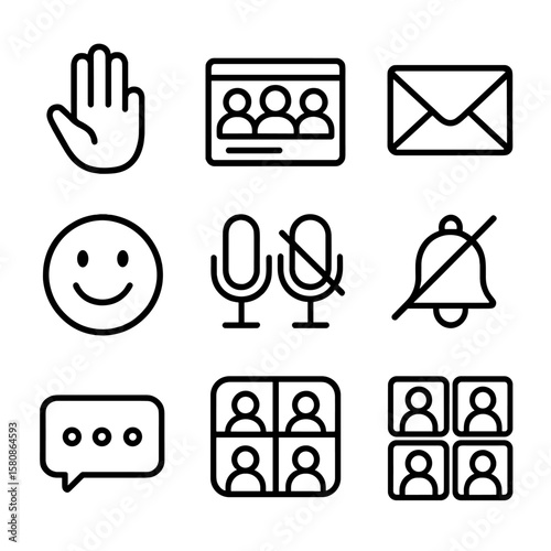 Group message classroom participant online icon dots raised chat vector grid private