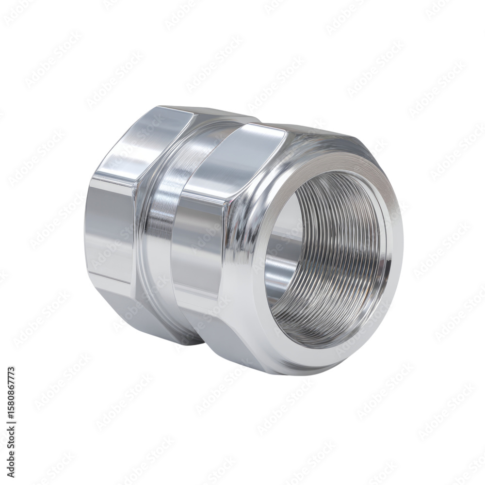 Chrome Nut for Plumbing with Transparent Background Chrome Nut for Plumbing with Transparent Background
