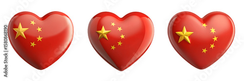 Free Download Set For hearts display the flag of china isolated on transparent background - GFXLoad
