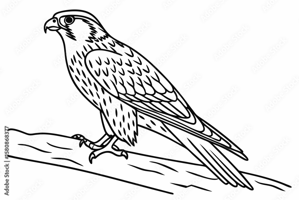 Fototapeta premium coloring page line art the falcon black vector