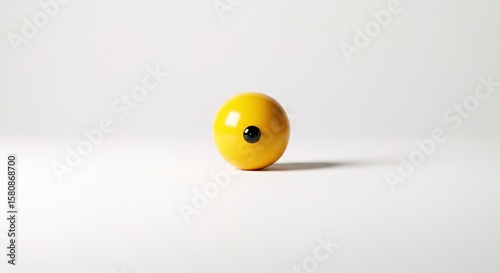 A yellow ball with black dot