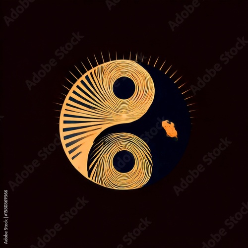 yinyang inspired balance logo abstract symmetrical harmony