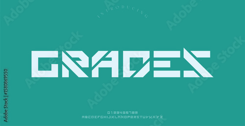 Abstract modern sans serif alphabet font