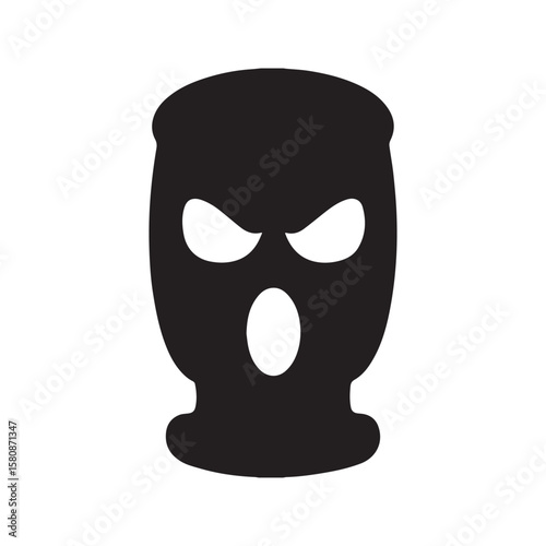 Balaclava Mask Silhouette Bandit Criminal Robber Icon Vector