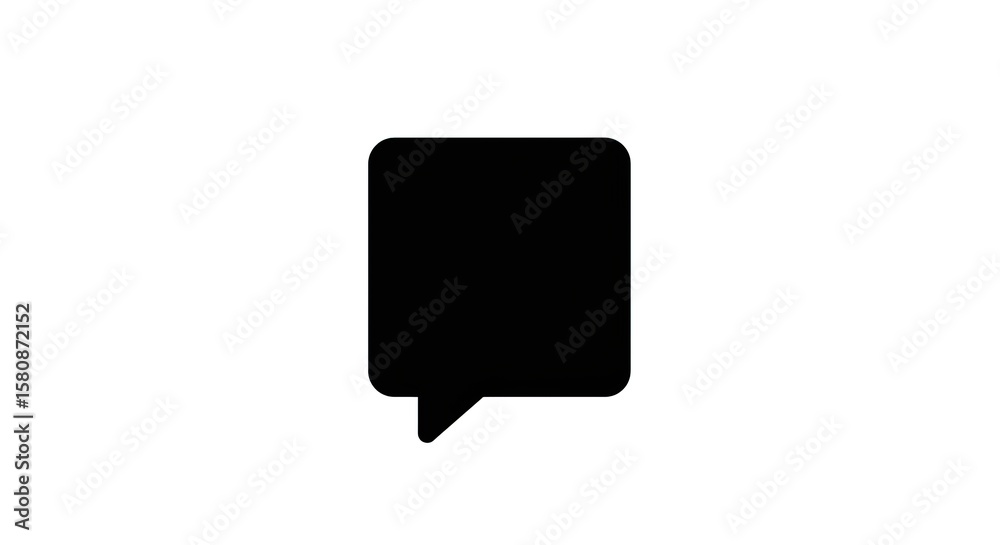Fototapeta premium Black speech bubble on white