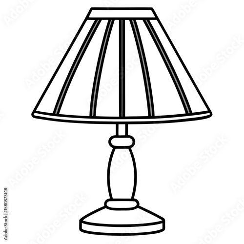 Minimal Table Lamp Vector Illustration