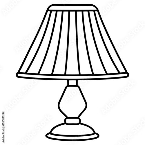 Minimal Table Lamp Vector Illustration