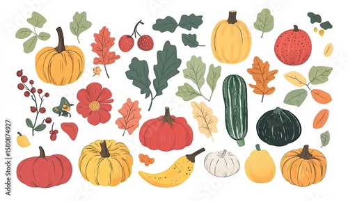 Autumn harvest graphic elements