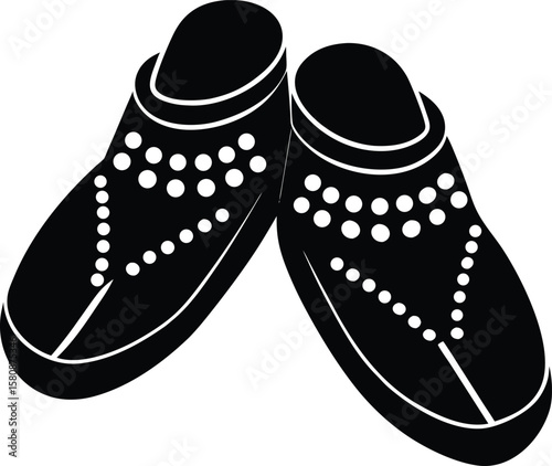 beaded moccasin on white background.eps