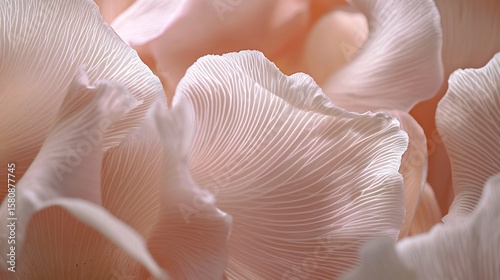Detailed view of orchid petals soft pink gradients and subtle veining captured in natural light