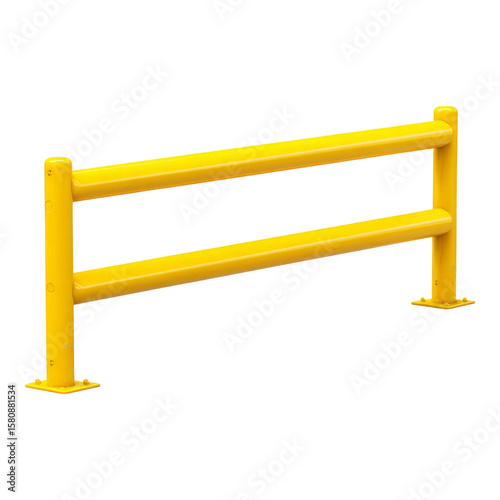 Bright Yellow Safety Barrier with Transparent Background