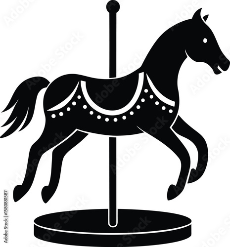 carousel horse on white background.eps