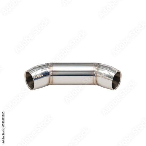Isolated Stainless Steel Pipe on Transparent Background